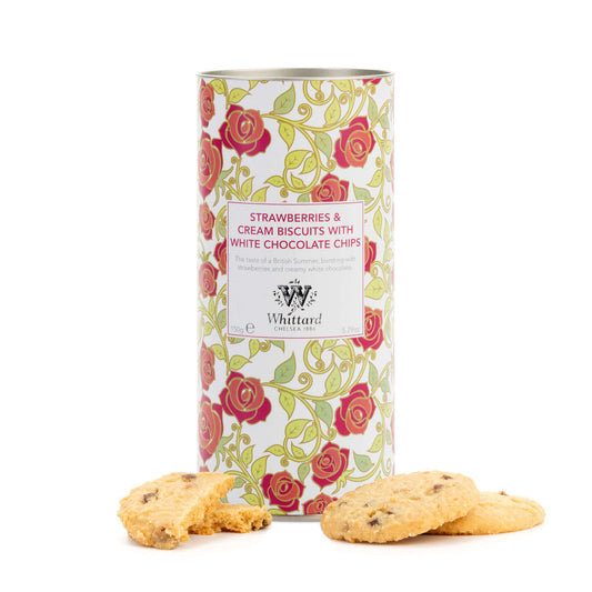 Biskut Strawberi & Krim dengan Cip Coklat Putih