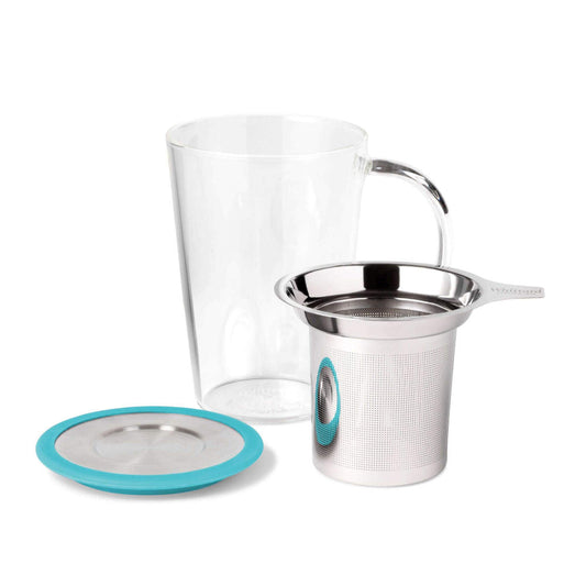 Limited Edition Teal Glass Pao Infuser Mug