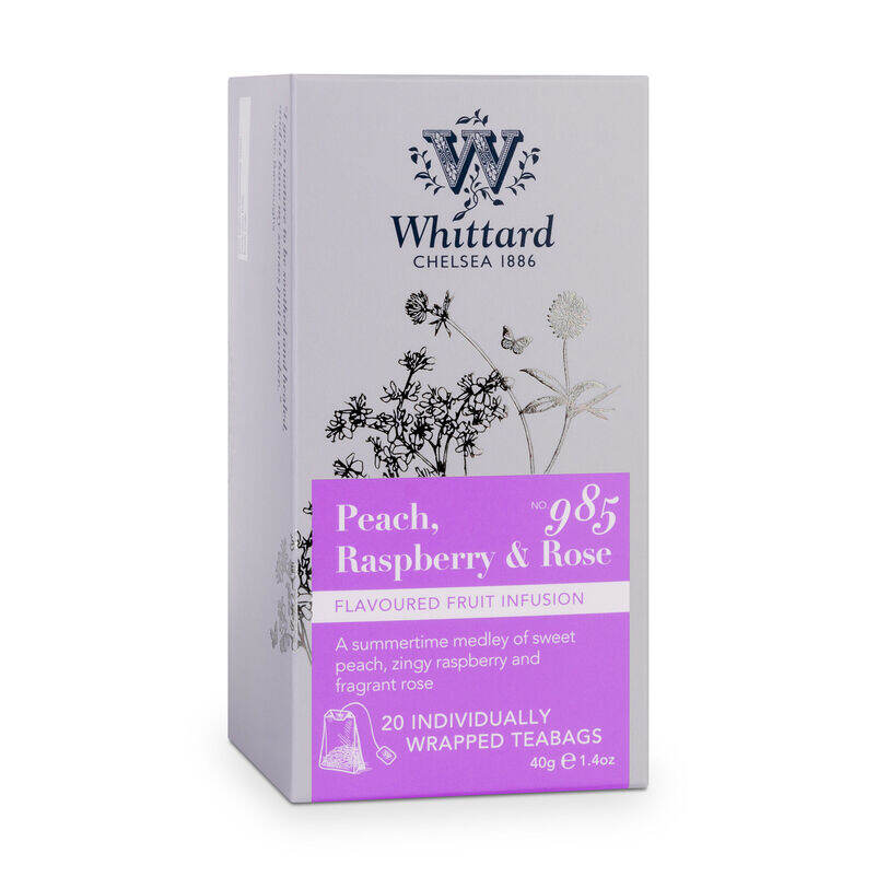 Peach, Raspberry & Rose 20 Individually Wrapped Teabags – Whittard of ...